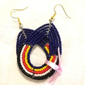 African Handmade Beaded Hypoallergenic Earrings